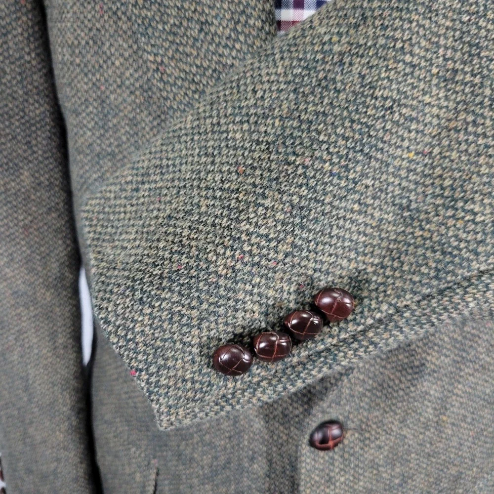 Robert Stock Men's Tweed Sport Coat Blazer Two Button Brown Barley Corn Size 42R